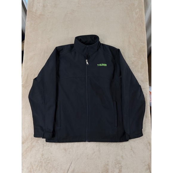 7-Eleven Apparel Other - 7-Eleven Jacket Apparel Mens Size Medium‎ Black Softshell Jacket Fleece Line